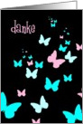 danke butterflies black turquoise card