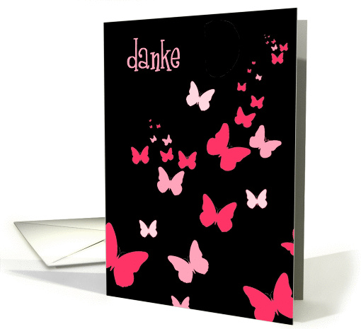 danke butterflies black pink card (250921)