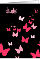 danke butterflies black pink card