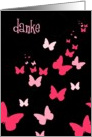 danke butterflies black pink card