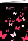 merci butterflies black pink card