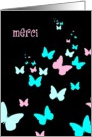 merci butterflies black turquoise card