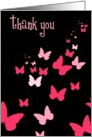 thank you butterflies black turquoise card