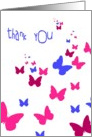 thank you butterflies white pink blue card