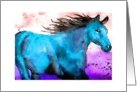 running horse blue purple card