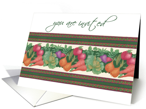 you are invited vegetables onions card (250999)