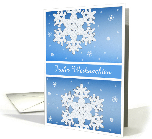 Frohe Wweihnachten, Merry Christmas in German, Snowflakes card