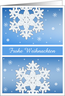 Frohe Wweihnachten, Merry Christmas in German, Snowflakes card