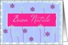 buon natale snowflake flowers card