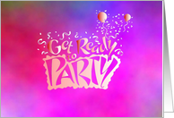 get ready to party pink card