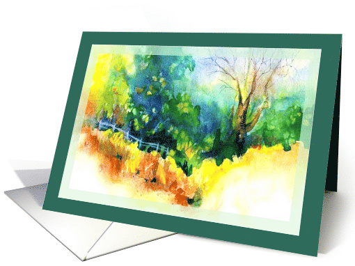 Get well Soon, Watercolor Landscape card (253166)