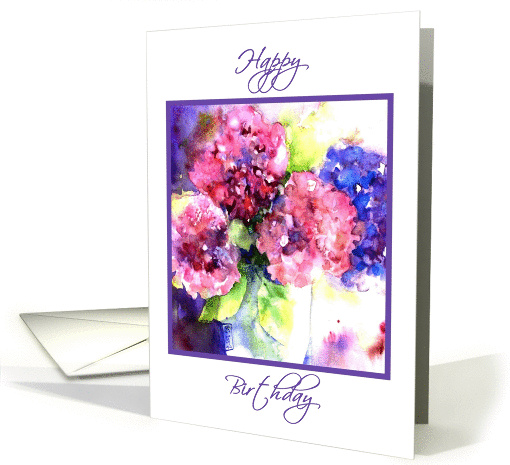 Hydrangea happy birthday card (253184)