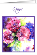 Hydrangea grazie card