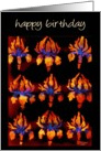 orange iris on black birthday card