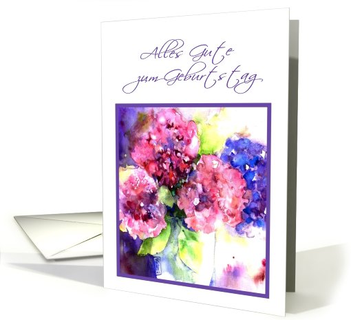 german happy birthday, flower, alles gute zum Geburtstag card (254095)