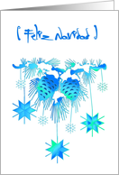 stars snowflakes feliz navidad card
