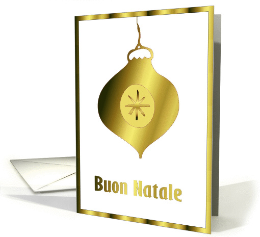 golden glass ornament buon natale card (254247)