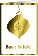 golden glass ornament buon natale card