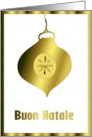 golden glass ornament buon natale card