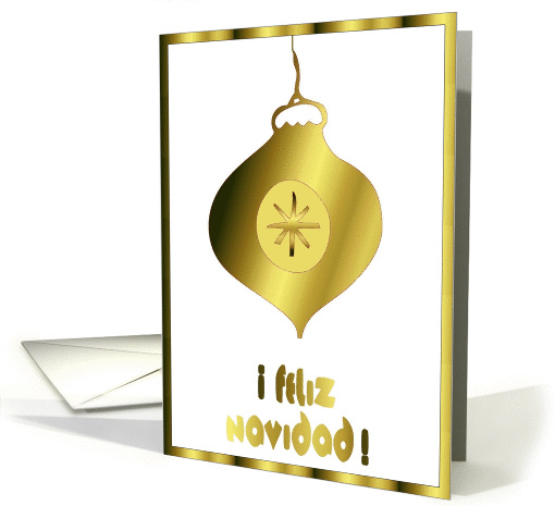 golden glass ornament feliz navidad card (254249)