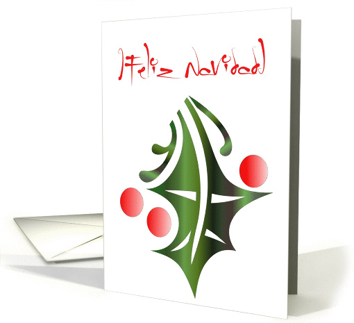 holly and berries feliz navidad card (254253)