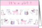 it’s a girl birth announcement card