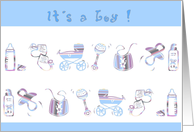 it’s a boy birth announcement card