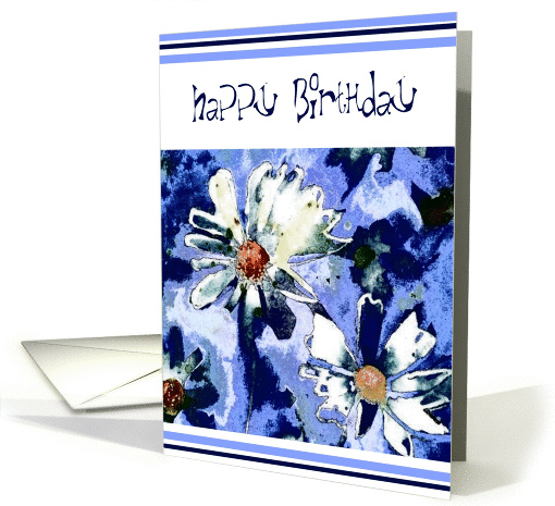 white daisies birthday card (256439)