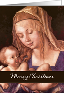 madonna with child, merry christmas card