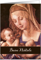 buon natale, Italian Merry Christmas, madonna with child card