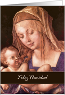 feliz navidad, Spanish Merry Christmas, Madonna & Child card