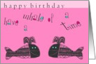 happy birthday whale pink card