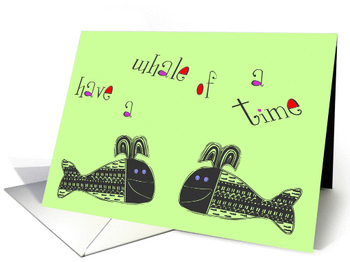 blank card whale green card (260978)