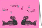 blank card whale pink card