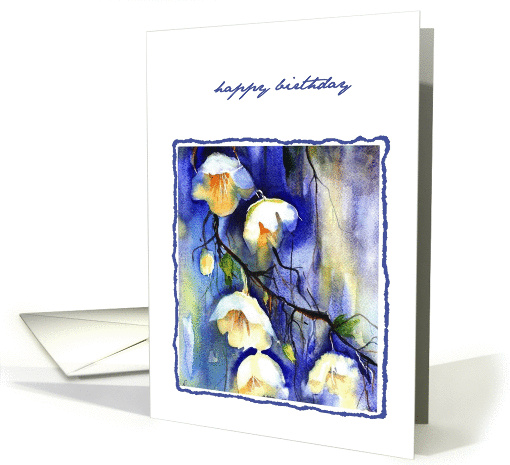 white flowers happy birthday card (261440)