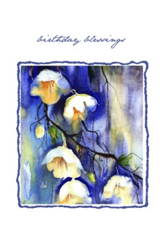 White flowers birthday blessings Greeting Card