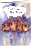 Welcome to the team, business card, sparrows card