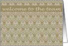 welcome to the team damasque print green beige card