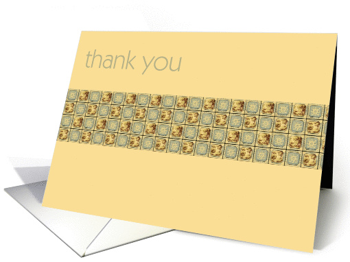 thank you blue beige old tiles card (263401)