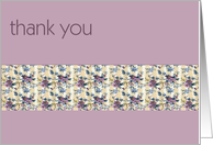 thank you blue beige floral mauve card