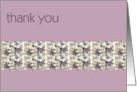 thank you blue beige floral mauve card