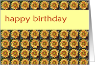 happy birthday yellow flowers card