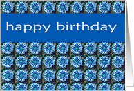 happy birthday blue flowers card