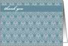 thank you green blue damask card