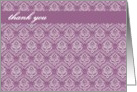 thank you purple mauve damask card