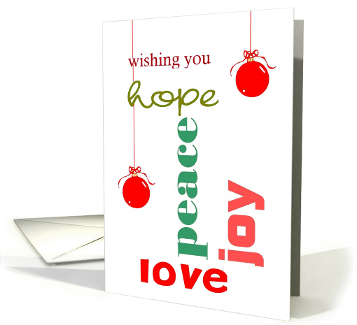 wishing you hope peace love joy card (265629)