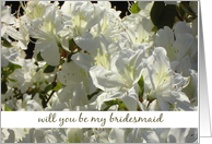 will you be my bridesmaid - white flowers card