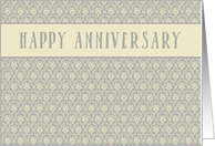 Employee, Happy Anniversary, Business Design, Grey and Yellow Damask card