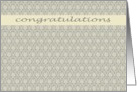 congratulations grey beige floral design card