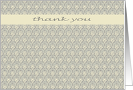 thank you grey beige floral design card